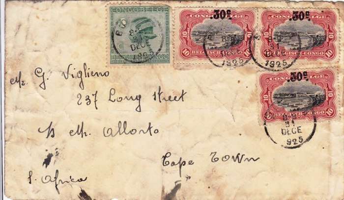 Congo,Cover to Cape Town,1925