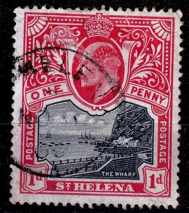 St. Helena, Scott #61,1912/16,VFU,KEVII, CV$12.00