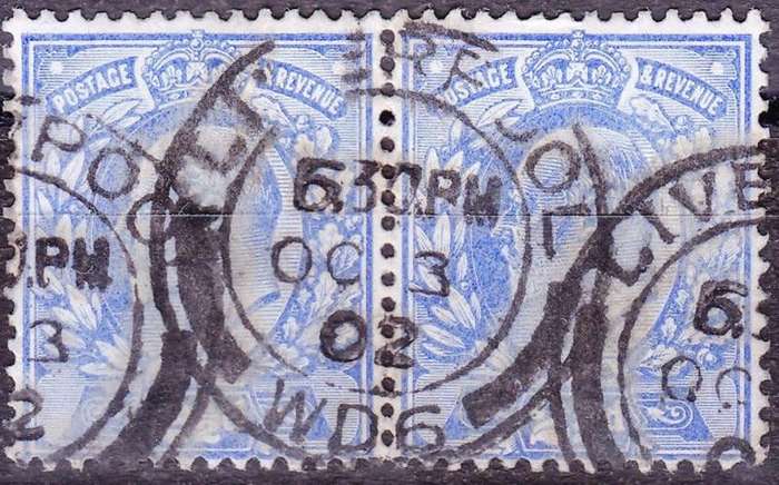 England, Scott #131,1902/11,KEVII,Pair,VFU, CV$23.00