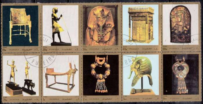 United Arab Emirates,Fujeria,1972,Egyptian Monuments sheet,MNH,CTO