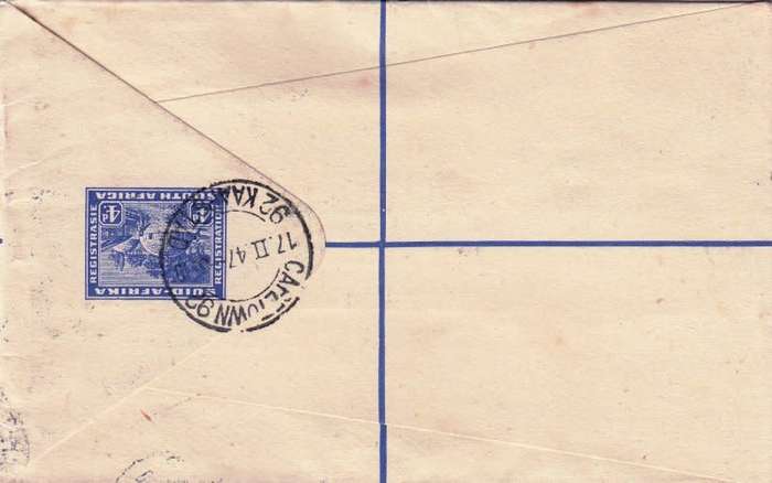 RSA,Union,Scott #103,105,1947,FDC,Size15cmX9.3cm