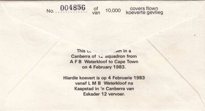 RSA,Scott #609,1983,Aviation Cover,Size19cmX10cm