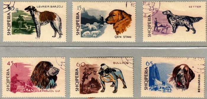 Albania,Scott #986,990,MH,Dogs