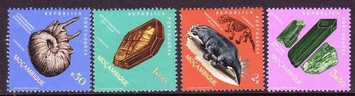 Mozambique,MNH Blocks,1971,Fossils & Minerals,Excellent condition!
