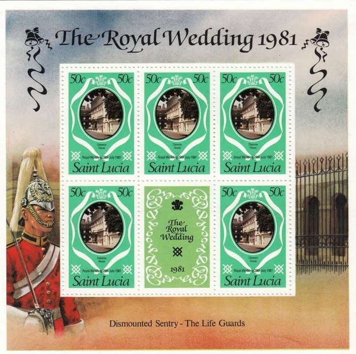 ST. Lucia,Scott #543,544,545,1981,MNH,QEII, Sheetlet