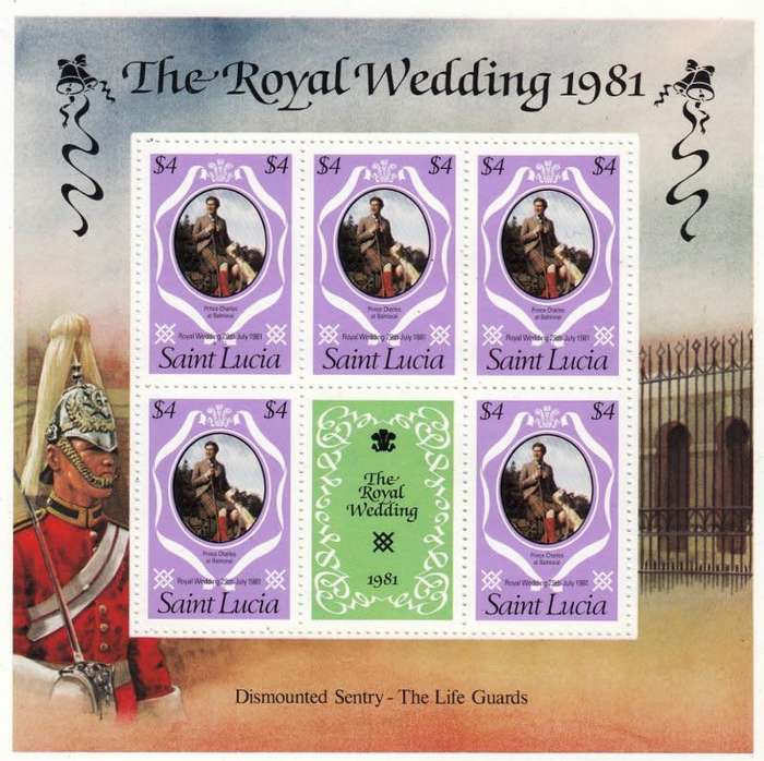 ST. Lucia,Scott #543,544,545,1981,MNH,QEII, Sheetlet