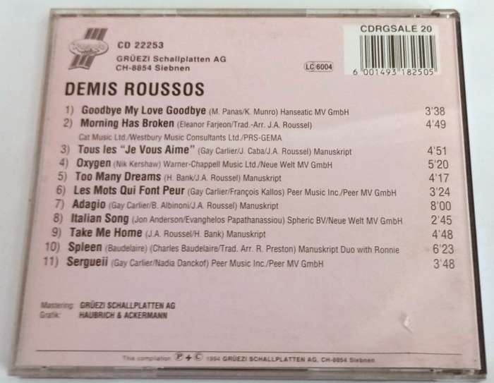 CD, Demis Roussos - Goodbye my love goodbye - VG