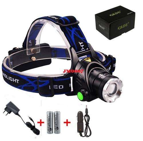 1800 Lumens XM-L T6 U2 LED Waterproof 3 Modes Design Zoomable Rotating Headlamp*2 batteries***NEW**