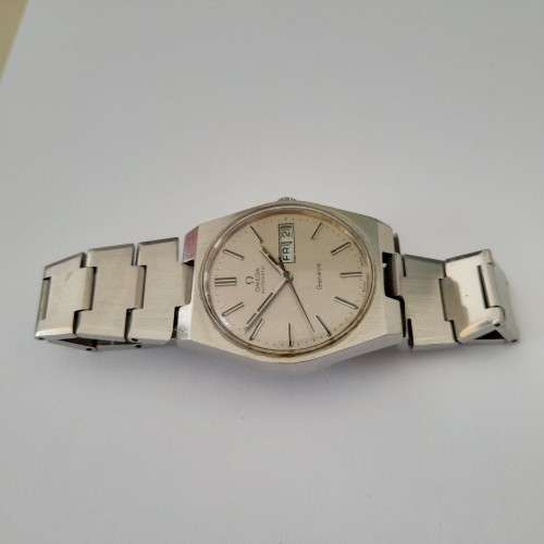 Omega Geneve Day Date auto 166.0125 stainless on Omega bracelet running nicely