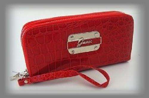 RED  DOUBLE ZIP DESIGNER PURSE
