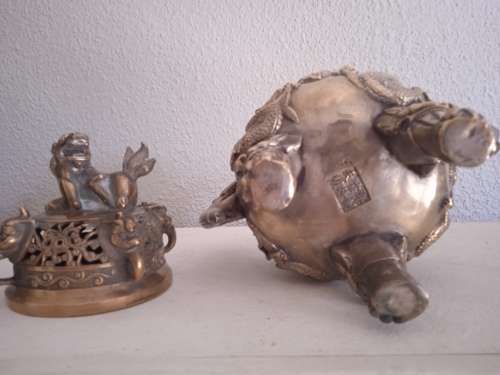 Chinese Foo Dog Censer Bronze (Xuande Reign Mark)