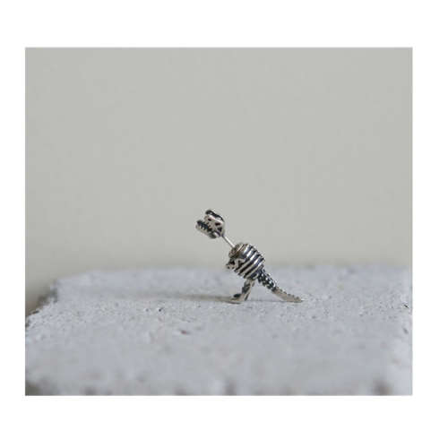 Three-Dimensional Mechanical Dinosaur Single Earring