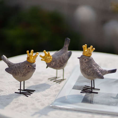 Crown Birds Ornaments Three Piece Set