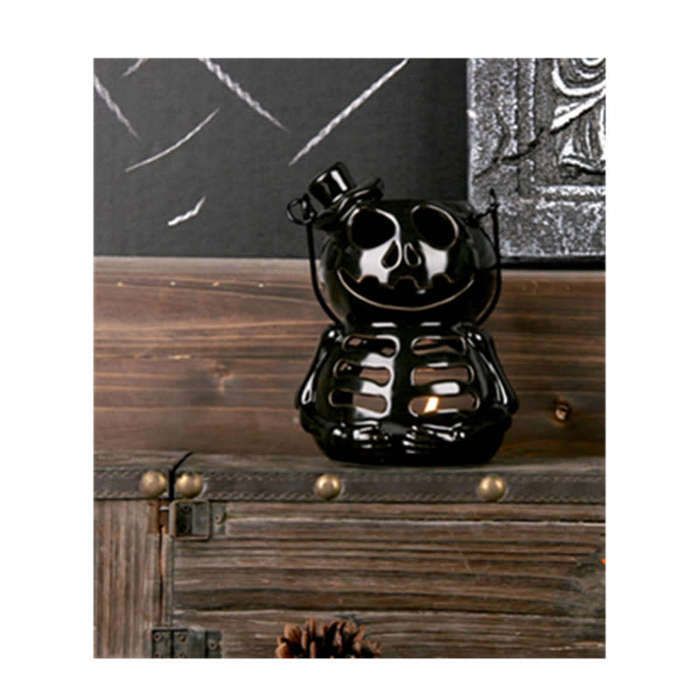 Halloween Skull Candle Holder Wind Lamp