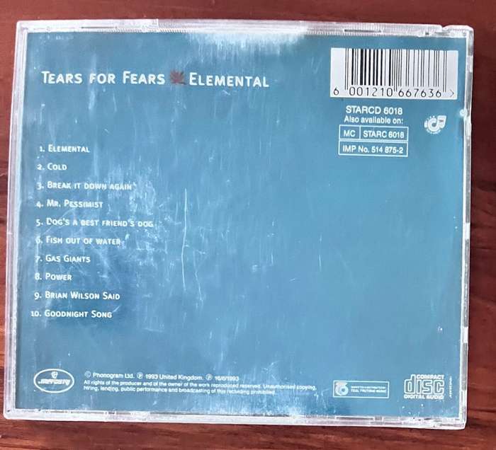 Tears for fears - Elemental (STARCD 6018)
