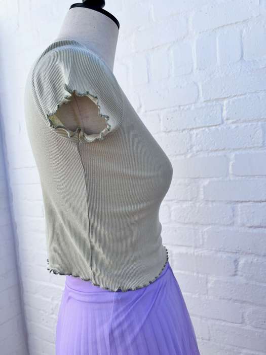 Light lime-colour crop top t-shirt (size small RT)