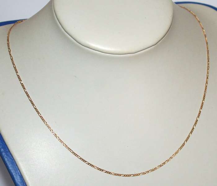 9k / 9ct gold CHAIN: 3+1 figaro, 1.25mm wide, 45cm