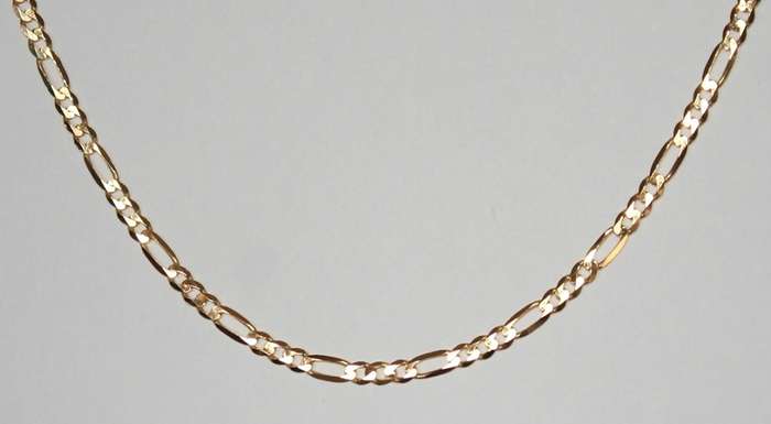 9k / 9ct gold CHAIN: 3+1 Figaro, 3.9mm wide, 45cm