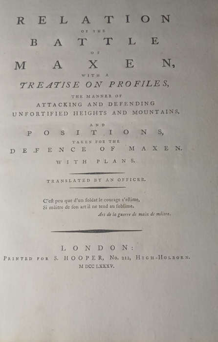 Relation of the Battle of Maxen ( Seven Years War)  (1785)