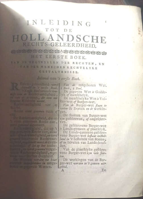 Inleiding tot de Hollandsche Rechtsgeleerdheid (Introduction to Dutch law) ( Hugo Grotius )  (1767)