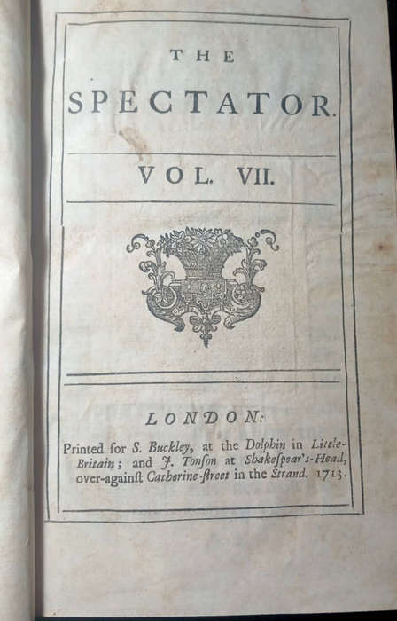 THE SPECTATOR (1713) - with important bookplate