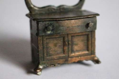 Vintage Durham Industries metal dollhouse furniture diecast cabinet dresser mirror miniature 32 1976