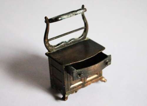 Vintage Durham Industries metal dollhouse furniture diecast cabinet dresser mirror miniature 32 1976