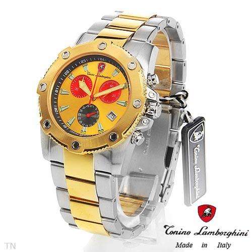 **R29 000.00**TONINO LAMBORGHINI gold gold Plated Stainless Steel Gents Date Swiss Movement Watch