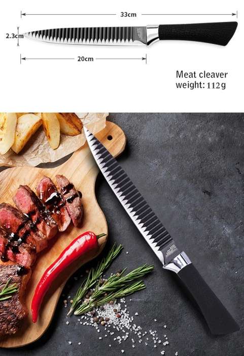 Cookstyle Chef Knife Set 6 Piece - Non stick coated, Non slip - LAST 3 Available!!