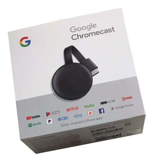 Google Chromecast V3 1080p HDMI Streaming Dongle in Retail Packaging