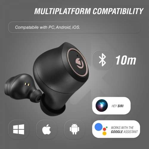Volkano Taurus Series True Wireless Earphones with Charging Case - Black