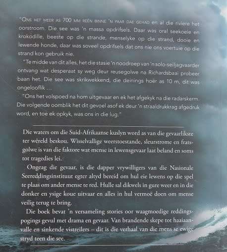 Op `n stormsee deur Tony Weaver met Andrew Ingram. Ware verhale van Suid- Afrikaanse seereddings.