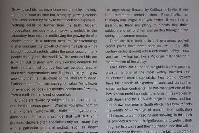Orchids by Michael Tibbs. A practical guide to care and cultivation