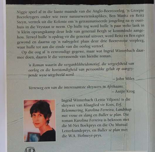 Niggie deur Ingrid Winterbach. Anglo Boere-oorlog verhaal