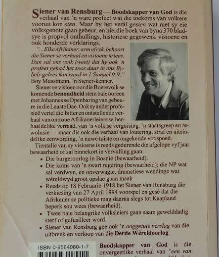 Siener van Rensburg Boodskapper van God deur Adriaan Snyman