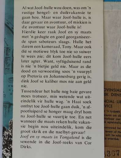 Joof en sy maats in Tongaland deur Cor Dirks. Jeugverhaal.
