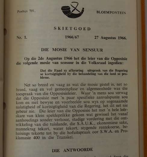 Skietgoed nr. 1--8 opgestel deur C.P. Mulder.