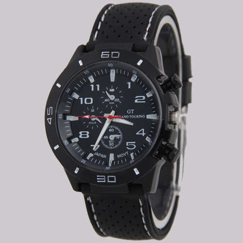 Luxury Brand Silicone Strap Mens sports quartz watch