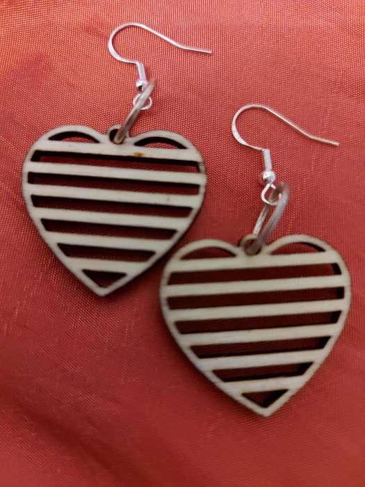 ilovethisss designer Laser cut Ear rings - wooden