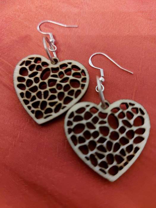 ilovethisss designer Laser cut Ear rings - wooden