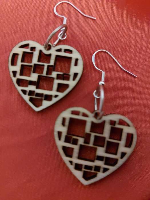 ilovethisss designer Laser cut Ear rings - wooden