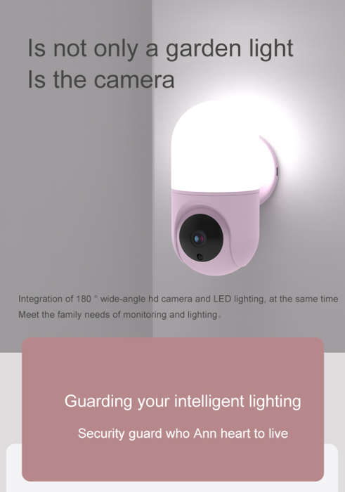 5MP Outdoor Surveillance Camera with Light - Wi-Fi - IR Night Vision - Motion Detect - 2 Way Audio