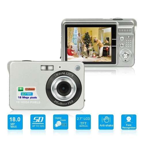 18MP - 2.7Inch TFT LCD Display - 8x Zoom HD Digital Camera - Anti Shake