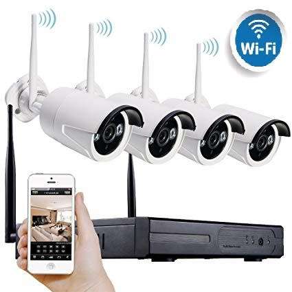 4 Channel HD NVR Latest Software CCTV System + HDMI + Phone Viewing + Waterproof Cameras