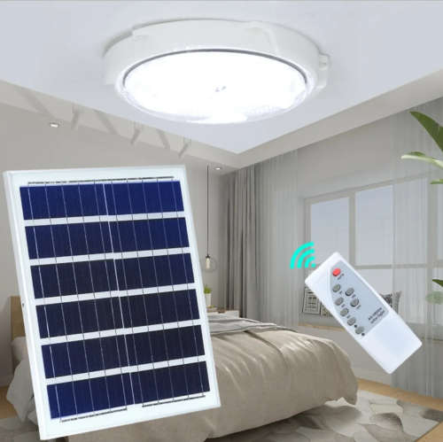 100w Solar Ceiling Light with Separate Solar Panel - Remote Control