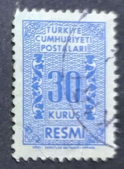 Turkey 1962 official stamp 30 kurus used