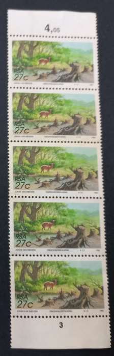 RSA  1992 Environmental Conservation 27c Block of  5 unused