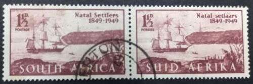 Union of SA  1949  The 100th Anniversary of the Arrival of British Settlers in Natal pair used