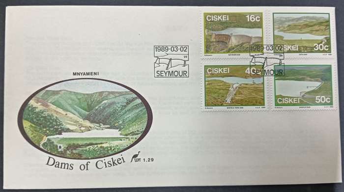 CISKEI 1989 DAMS FDC no 1.29