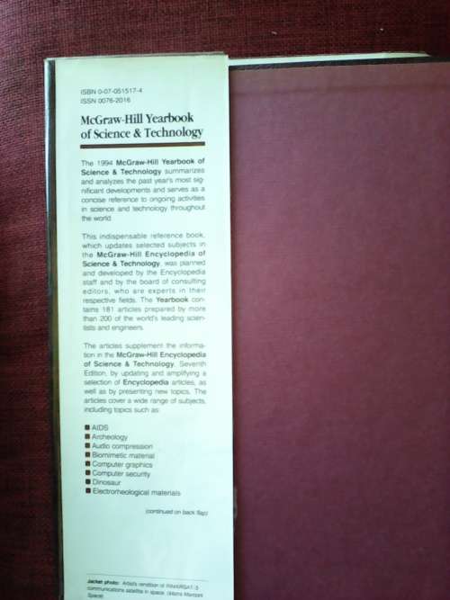 McGraw-Hill Yearbook of Science and Technology 1994. Large format. H/C. 465 pp.